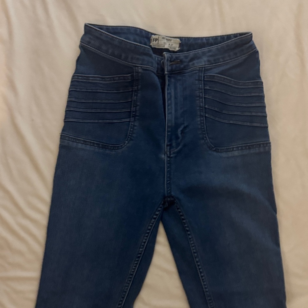 Free People High Rise Dark Blue Jeans